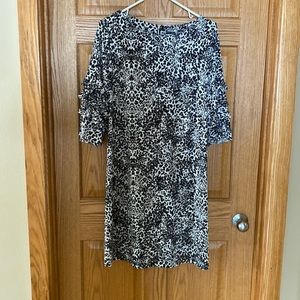 While leopard print dress